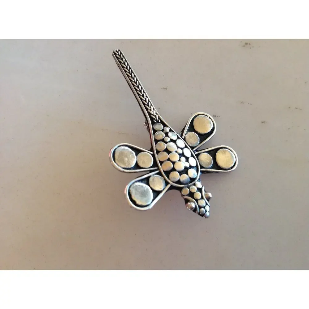 Sterling Silver DRAGONFLY Pin - Fine Detail Unique Artisan Handcrafted in Bali